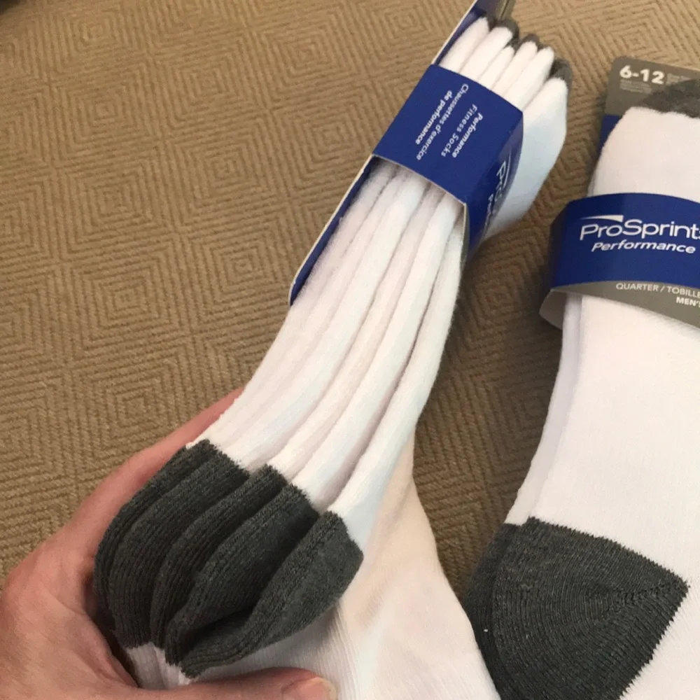 2 packs PROSPRINTS Quarter Cut Socks, 3 pairs per pack *Athletic Performance*